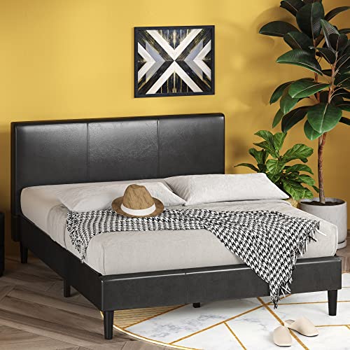 ZINUS Jade Faux Leather Upholstered Platform Bed Frame / Mattress Foundation with Wood Slat Support / No Box Spring Needed / Easy Assembly, Full