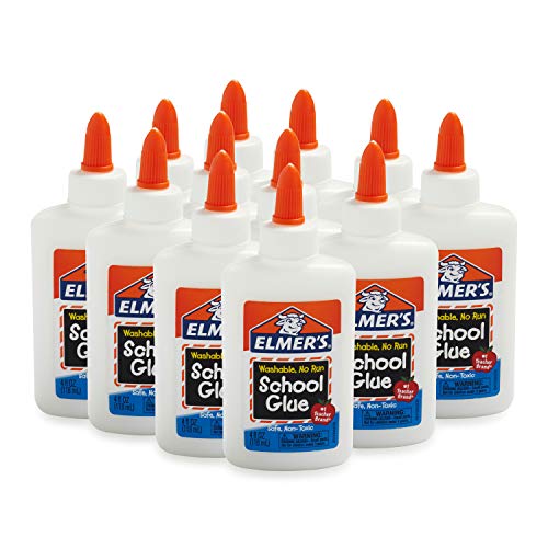 Elmer's Liquid School Glue, Washable, Great for Making Slime, 4oz. Each, 12 Count