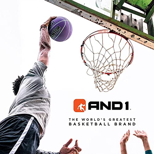 AND1 Fantom Rubber Basketball - Official Size Streetball, Made for Indoor and Outdoor Basketball Games - Sold Deflated (Pump NOT Included), Orange, Size 7