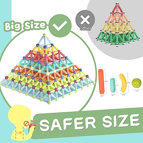 Boys Girls Toys Age 4-5,Little Boy Girl Toys Magnetic Blocks Sticks Tiles Construction Building, Learning Education Stem Preschool Toddler Kids Toys for 3+ Year Old, Montessori Toys for Toddlers Gifts