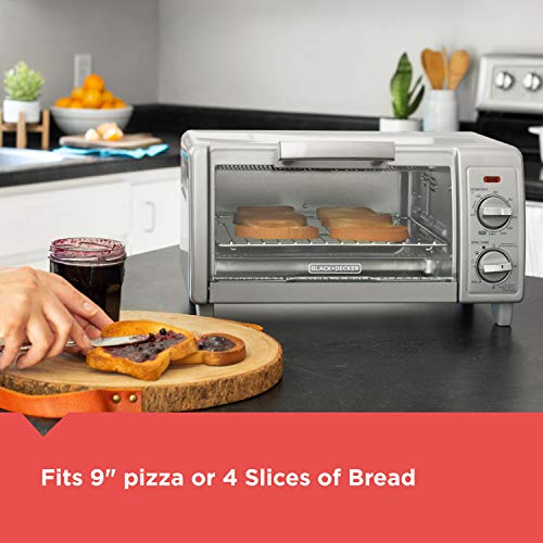 BLACK+DECKER TO1785SG Crisp N Bake Air Fry Toaster Oven, 4-Slice, Gray