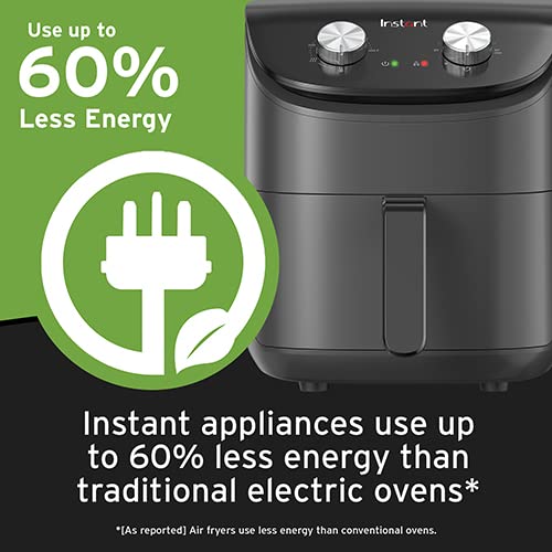 Instant Essentials 4QT Air Fryer Oven, From the Makers of Instant Pot with EvenCrisp Technology, Nonstick and Dishwasher-Safe Basket, Fast Cooking, Easy-to-Use, Includes Free App with over 100 Recipes