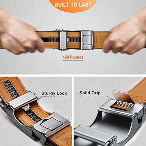 BULLIANT Men's Belt, Brand Ratchet Belt Of Genuine Leather For Men Dress,Size Customized