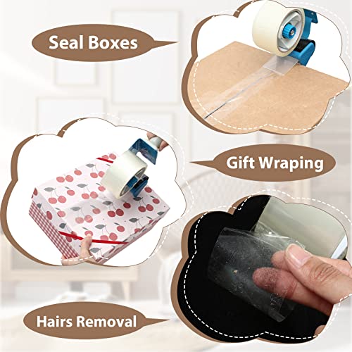 24 Roll No Noise Clear Quiet Packing Tape, 1.9'' x 54.7 Yards, Clear Silent Packing Tape Heavy Duty Packaging Tape with Packing Tape Dispenser Gun, Noiseless Shipping Tape for Moving Boxes Wrapping