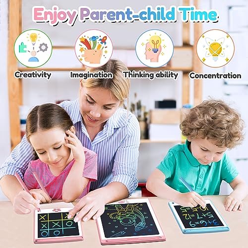 Hockvill LCD Writing Tablet for Kids 3 in 1 Pack, 8.8 Inch Learning Toys for 3 4 5 6 7 8 Year Old Girls Boys, Toddler Drawing Pad Doodle Board Travel Essentials Christmas Birthday Gift for Children