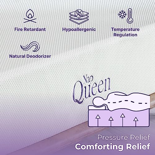 NapQueen 8 Inch Bamboo Charcoal Twin Size Medium Firm Memory Foam Mattress, Bed in a Box