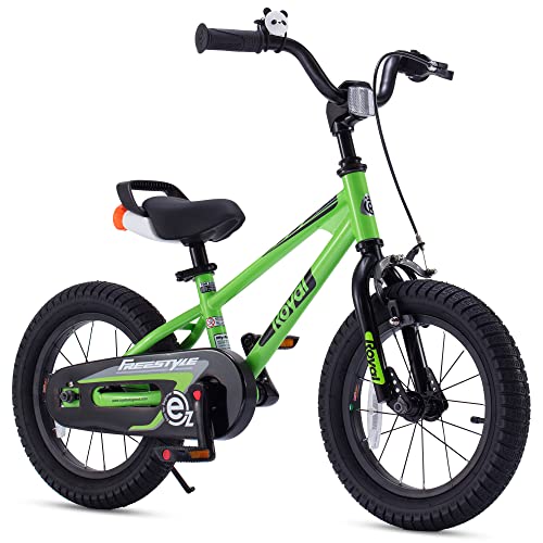 Royalbaby Freestyle EZ Kids Bike, Easy Learn Balancing to Biking, 16 Inch Balance & Pedal Bicycle, Instant Assembly Boys Girls Ages 4-7 Years, 16" Green