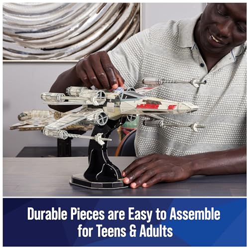 4D Build, Star Wars T-65 X-Wing Starfighter 3D Model Kit 160pc | Star Wars Toys Desk Decor | Building Toys | Paper Model Kits for Adults & Teens 12+
