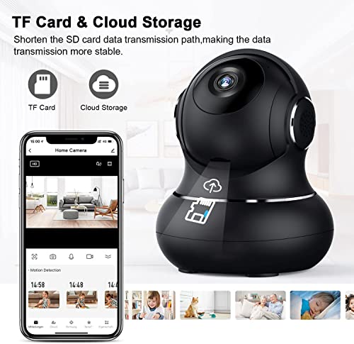 Indoor Security Camera, litokam 360 Pan/Tilt Home Security Camera with Motion Detection, 1080P Pet Camera with Phone App, Baby Monitor with Night Version, WiFi Camera-Two Way Audio, Work with Alexa