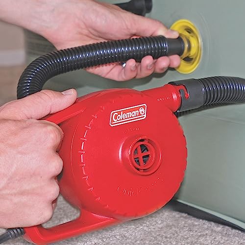Coleman 120-Volt Universal Electric Air Pump with Extension Hose, Boston & Pinch Valve Adapters Included, Inflate & Deflate Airbeds & Inflatables