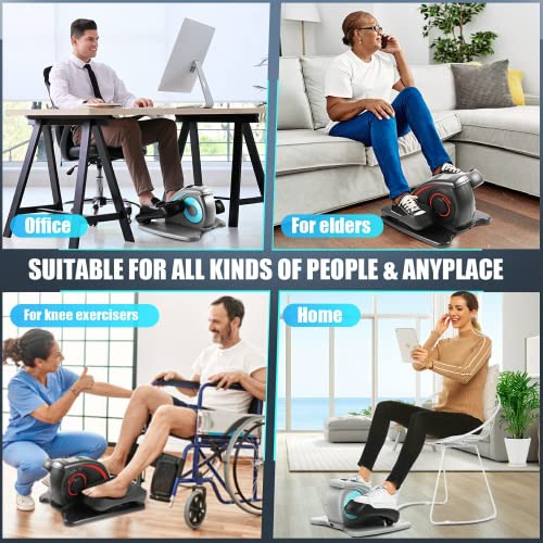 ANCHEER Under Desk Elliptical Machine, Leg Exercise Pro Machine Pedal Exerciser for Seniors as Seen on TV Portable Leg Exerciser While Sitting with Massage Pedal/LCD Monitor/Remote Control