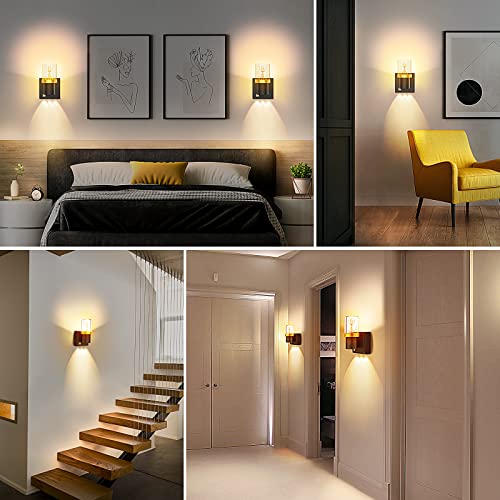 Anerbili Wall Sconces Set of 2, Modern LED Wall Light Dimmable with Remote Control, White and Color Glow, Wall Mounted Sconces Lighting Hardwired for Living Room Bedroom Hallway 10W 700 Lumen
