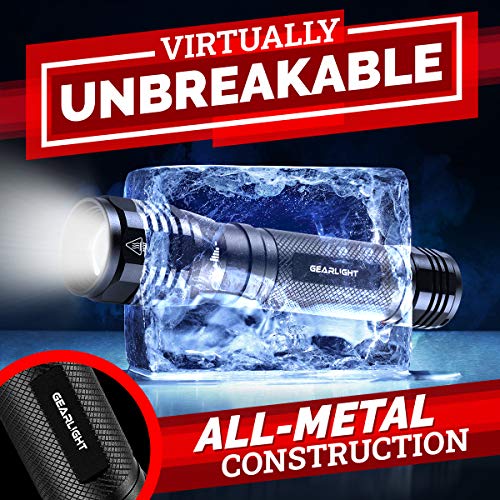 GearLight S2500 LED Flashlight - Extremely Bright, Powerful Tactical Flashlights with High Lumens for Camping, Emergency & Everyday Use