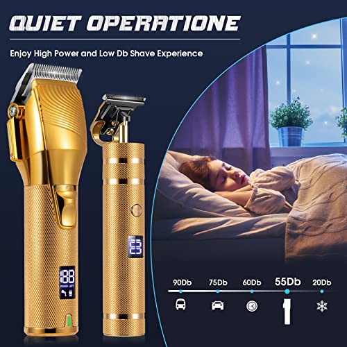Hair Clippers for Men, Professional Hair Trimmer Set Cordless Barber Clippers Beard Trimmer Hair Cutting Kit Rechargeable T Outliner Shaver Zero Gapped Haircut Grooming Kit Gifts for Men