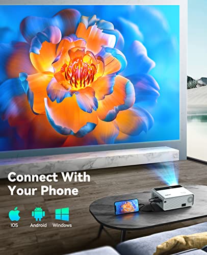 Mini Projector, CiBest Native 1080P Projector Outdoor, 2023 Upgraded 9500L Full HD Portable Projector, Small Home Movie Projector 200" Supported, Compatible with PS4, PC via HDMI, VGA, AV, and USB