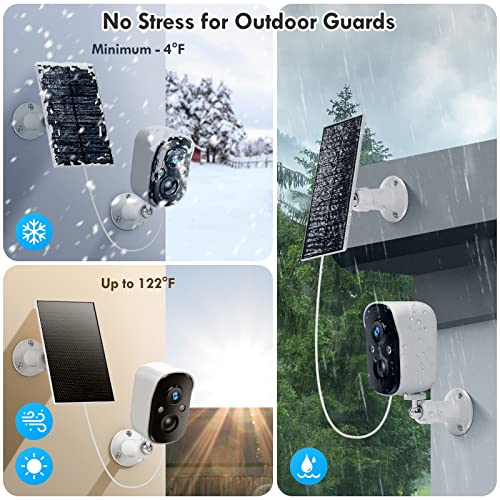 Viseefocu Solar Security Cameras Wireless Outdoor for Home Security, Two Spotlights, 1080P Color Night Vision Battery Powered Camera with 2.4GHz WiFi, PIR, Two-Way Talk, IP66, Cloud/SD