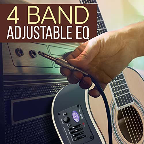 Pyle Acoustic Electric Guitar ½ Scale 34” Steel String Spruce Wood w/Gig Bag, 4-Band EQ Control, Clip On and Onboard Tuner, Picks, Shoulder Strap for Beginners Students and Kids