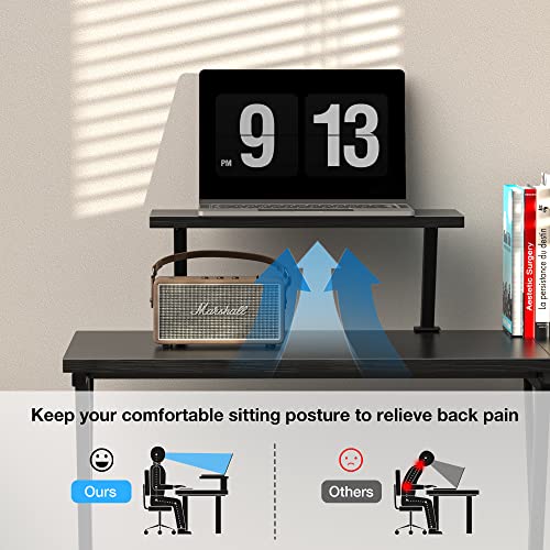 Mr IRONSTONE 63" L Shaped Gaming Desk, Corner Computer Desk, Home Office Writing Desk with Sturdy Monitor Shelf, Spacious L Shaped Desk Workstation, Easy to Assemble, Black