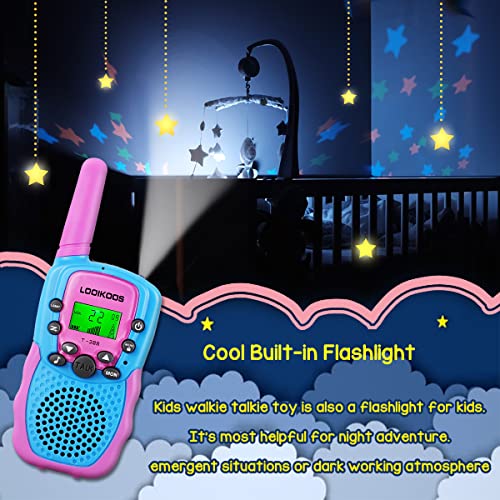 LOOIKOOS Walkie Talkies for Kids, 3 KMs Long Range Walky Talky Radio Kid Toy Gifts for Boys and Girls 3 Pack