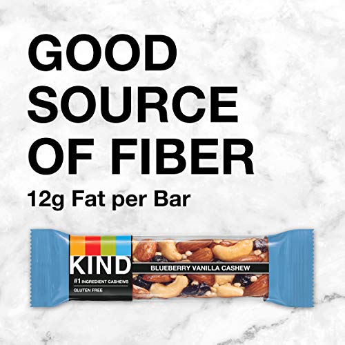 KIND Bars, Blueberry Vanilla Cashew, Healthy Snacks, Gluten Free, 5g Protein, 12 Count