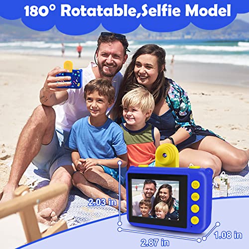 AILEHO Kids Camera - Underwater Camera for Kids Girls Boys, Waterproof Digital Camera, Toddler Toys Kids Selfie Video Camera Recorder for Birthday for Girls Age 3-12 (Dark Blue)