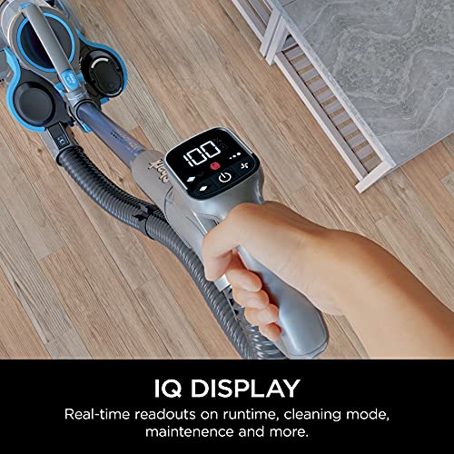 Shark ICZ362H Vertex Pro Powered Lift-Away Cordless Vacuum with IQ Display, DuoClean PowerFins, Includes Crevice Tool, Pet Multi-Tool & Anti-Allergen Dusting Brush, 60min Runtime, Electric Blue