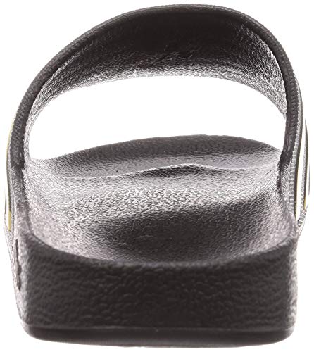 adidas Unisex Adilette Aqua Slides Sandal, Core Black Gold Metallic Core Black, 4 US Men