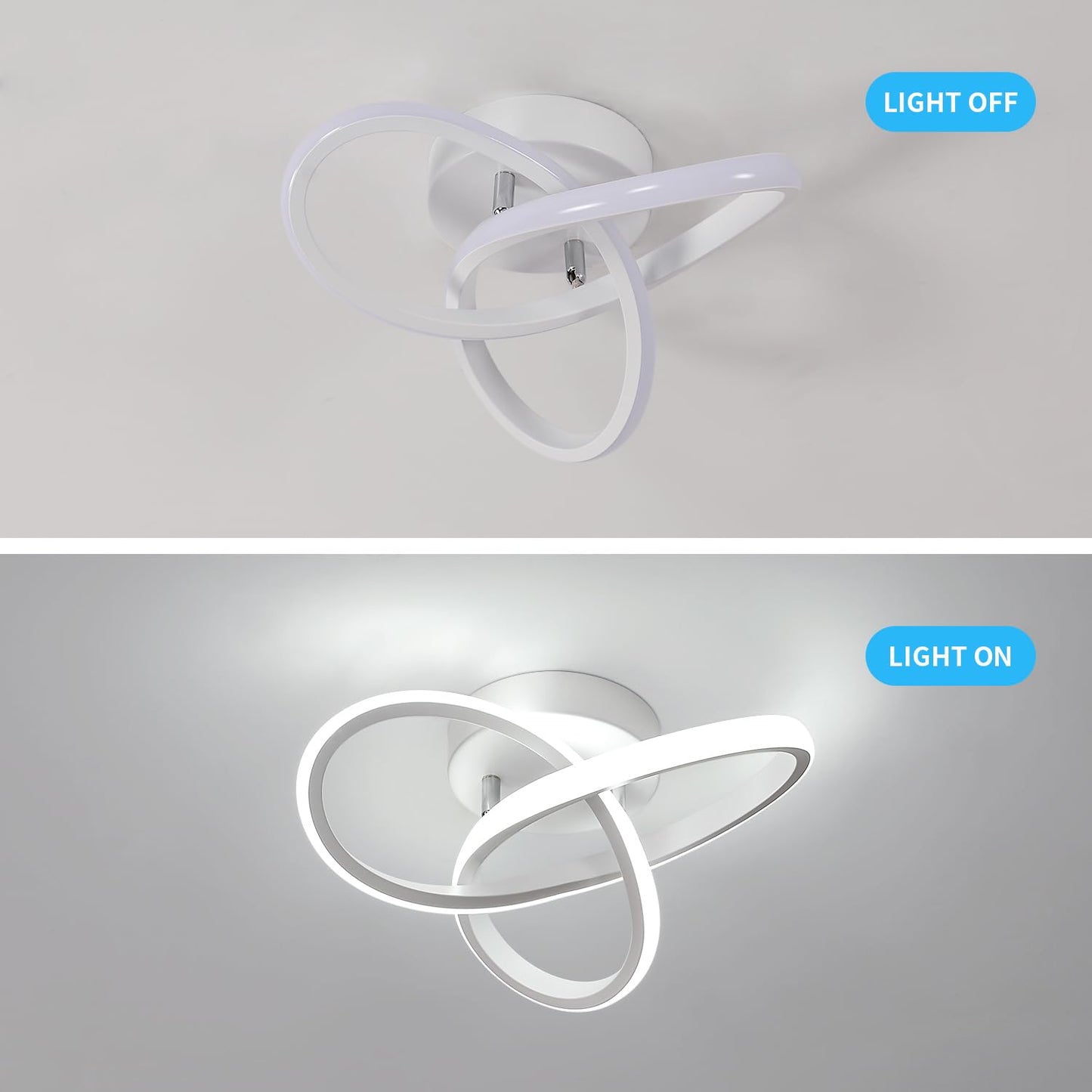 DELIPOP LED Ceiling Light, 6500K Cool White Modern LED Ceiling Light, Small Hallway Light, Simple Ceiling Fixture for Bedroom, Corridor, Kitchen, Dining Room