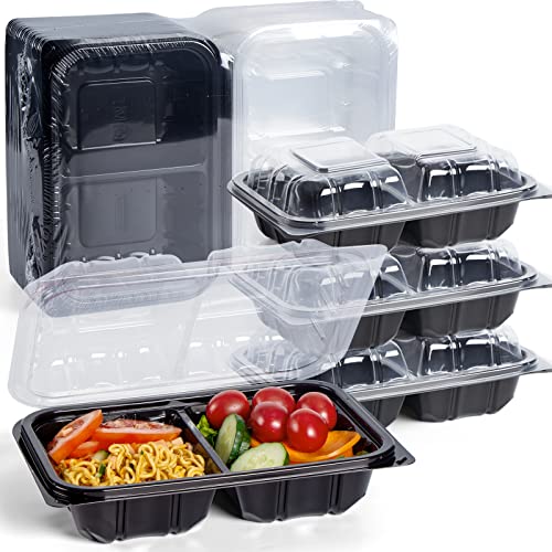 YANGRUI Clamshell Take Out Containers, Anti-Fog Shrink Wrap 25 Pack 9 x 6 Inch 27 oz Meal Prep Container BPA Free Microwave Freezer Safe Plastic Hinged To Go Containers
