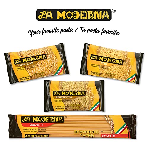 La Moderna Fideo Pasta, Noodles, Durum Wheat, Protein, Fiber, Vitamins, 7 Oz, Pack of 20