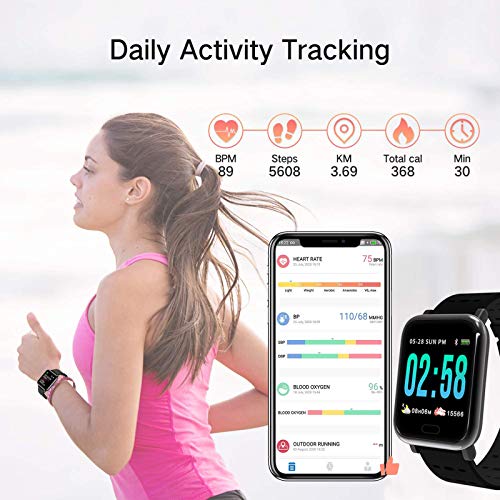 Smart Watch, Fitness Tracker with Heart Rate Monitor, Activity Tracker with 1.3 Inch Touch Screen,Waterproof,Sleep Monitor,Activity Tracker Pedomet B