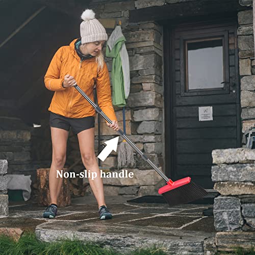 kelamayi New Upgrade Broom and Dustpan Set, Broom and Dustpan Set for Home, Broom Dustpan Set, Broom and Dustpan Combo for Office, Stand Up Broom and Dustpan (Red)