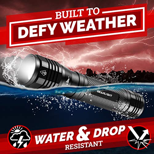 GearLight S2500 LED Flashlight - Extremely Bright, Powerful Tactical Flashlights with High Lumens for Camping, Emergency & Everyday Use