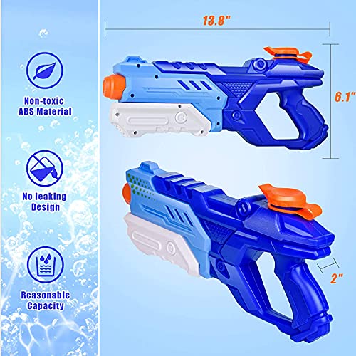 3 Pack Water Guns for Kids Adults - 600CC Squirt Guns Super Water Blaster Soaker Long Range High Capacity Summer Swimming Pool Beach Outdoor Water Fighting Toy for Boys Girls (Blue)