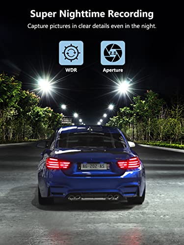 Dash Cam Front and Rear, Mini Dash Cam 1080P Full HD with 32GB SD Card, 2.45 inch IPS Screen, 2 Mounting Ways, Night Vision, WDR, Accident Lock, Loop Recording, Parking Monitor