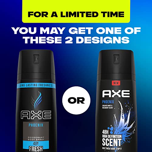 Axe Body Spray Deodorant For Long Lasting Odor Protection, Phoenix Deodorant For Men Formulated Without Aluminum 4oz 4 Count