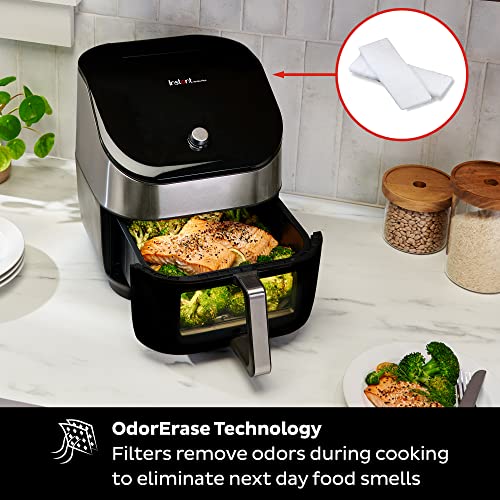 Instant Vortex Plus 6QT Air Fryer with Odor Erase Technology, 6-in-1 Functions that Crisps, Roasts, Broils, Dehydrates, Bakes & Reheats, 100+ In-App Recipes, from the Makers of Instant Pot, Black