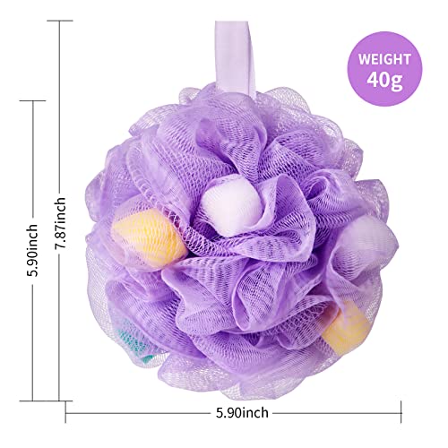 BCKENEY Bath Loofah Sponge Soft Mesh Shower Puff for Body Wash Bath Sponge Body Scrubber for Women & Men Body Exfoliator-Bathing Accessories (3Pack 40G S)
