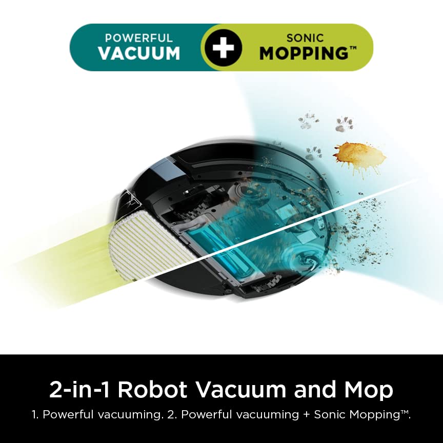 SHARK RV2620WD AI Ultra Robot Vacuum and Mop with Matrix Clean Navigation, CleanEdge Technology, Perfect for Pet Hair, Compatible with Alexa, Black/Mocha