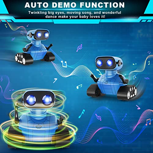 Hamourd Robot Toys for Boys Girls, Rechargeable Remote Control Robots, Emo Robot with Auto-Demonstration, Flexible Head & Arms, Dance Moves, Music, Shining LED Eyes, Kids Toys for 5+ Years Old Boys
