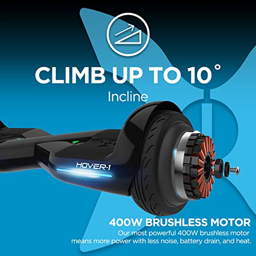 Hover-1 Dream Hoverboard Electric Scooter Light Up LED Wheels , Jet Black, 25 x 9 x 9