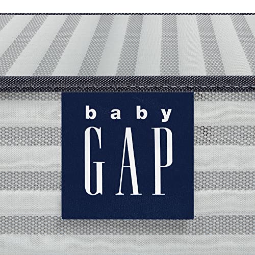 babyGap by Delta Children Charlie 6-in-1 Convertible Crib TrueSleep Crib and Toddler Mattress Legacy 3 Drawer Dresser (Bundle), Grey