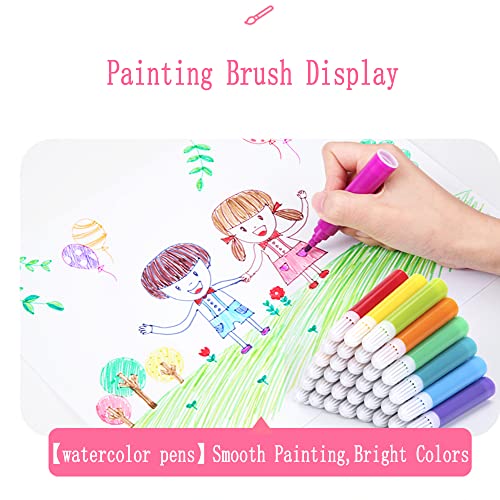 DLUCKY 208 PCS Art Supplies, Drawing Art Kit for Kids Adults Art Set with Double Sided Trifold Easel, Oil Pastels, Crayons, Colored Pencils, Watercolor Pens Gift for Girls Boys Artist,Blue