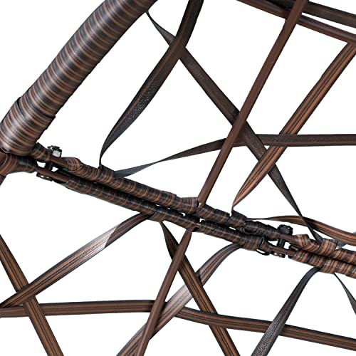 Christopher Knight Home Isaiah Indoor/Outdoor Wicker Tear Drop Hanging Chair (Stand Not Included), Multi-Brown and Tan