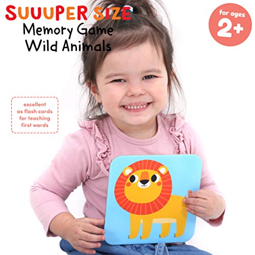 Banana Panda Suuuper Size Memory Game - Wild Animals - Classic Toddler Game includes 24 Extra-Large Cards - Play Matching Games, Use as Flashcards, for little kids ages 2-4 years