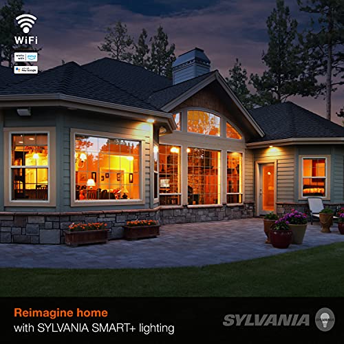 SYLVANIA Wifi LED Smart Light Bulb, 60W Equivalent Dimmable Soft White A19, Compatible with Alexa and Google Home Only - 4 Pack (75672)