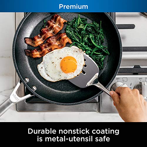 Ninja C39500 Foodi NeverStick Premium Hard-Anodized 10-Piece Cookware Set, Guaranteed to Never Stick, Nonstick, Durable, Oven Safe to 500°F, Slate Grey