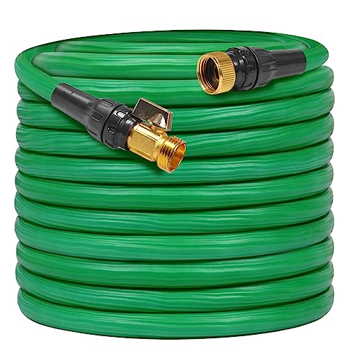 SHEMKAR 100FT Expandable Garden Hose,Flexible Lightweight Water Hose with 3/4" Solid Brass Fittings,Leak-Proof Durable Retractable Hose,No-Kink Collapsible Outdoor Water Pipe for Watering Washing