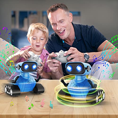 Hamourd Robot Toys for Boys Girls, Rechargeable Remote Control Robots, Emo Robot with Auto-Demonstration, Flexible Head & Arms, Dance Moves, Music, Shining LED Eyes, Kids Toys for 5+ Years Old Boys