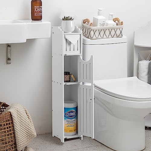 Bathroom Furniture Sets: Small Bathroom Storage Cabinet Great for Toilet Paper Holder,Toilet Paper Cabinet for Small Spaces,White Bathroom Organizer by AOJEZOR